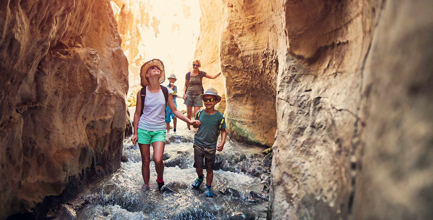 family hiking